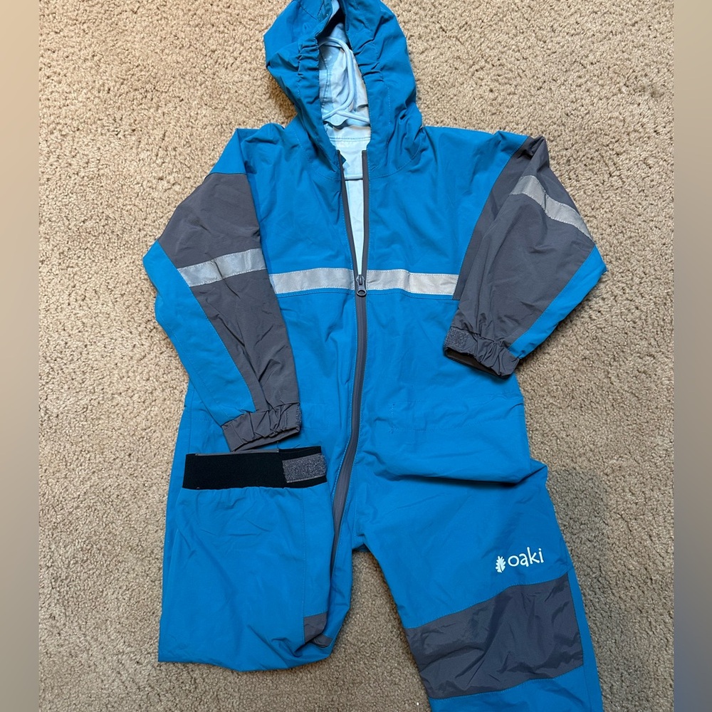 OAKI Celestial Blue one piece rain and trail suit 4T unisex